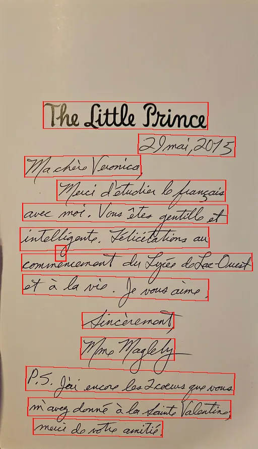 The Little Prince
29 mai, 2015
Ma chère Veronica
Merci d'étudier le français
avec moi. Vous êtes gentille et
intelligente. Félicitations au
commencement du Lycée de Lac-Ouest
et à la vie. Je vous aime .
Sincèrement,
Mme Maglety
P.S. J'ai encore les 2 coeurs que vous
m'avez donné à la Sainte Valentine;
merci de votre amitié.